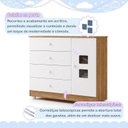 Ver imagem 6 de Cômoda de Bebê 100% MDF 1 Porta 4 Gavetas Life Branco/Madeirado Ypê