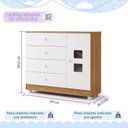 Ver imagem 4 de Cômoda de Bebê 100% MDF 1 Porta 4 Gavetas Life Branco/Madeirado Ypê