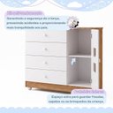 Ver imagem 7 de Cômoda de Bebê 100% MDF 1 Porta 4 Gavetas Life Branco/Madeirado Ypê