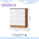 Ver imagem 4 de Cômoda de Bebê 100% MDF 4 Gavetas Soft Life Branco/Madeirado Ypê