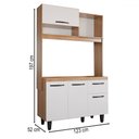 Ver imagem 4 de Armário de Cozinha com Balcão Compacta Tina 4 Portas 1 Gaveta Freijó/branco - Panorama Móveis