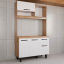 Ver imagem 6 de Armário de Cozinha com Balcão Compacta Tina 4 Portas 1 Gaveta Freijó/branco - Panorama Móveis