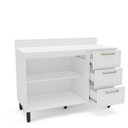 Ver imagem 4 de Balcão de Cozinha Amara 120 Cm 2 Portas 3 Gavetas Branco - Politorno