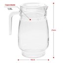 Ver imagem 3 de Jarra de Vidro Grosso Lisa com Tampa Acrílico 1,5 Litros