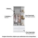 Ver imagem 5 de Guarda Roupa Labirinto com 2 Portas e 2 Gavetas – Branco