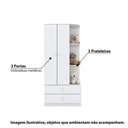 Ver imagem 3 de Guarda Roupa Labirinto com 2 Portas e 2 Gavetas – Branco