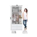 Ver imagem 6 de Guarda Roupa Labirinto com 2 Portas e 2 Gavetas – Branco