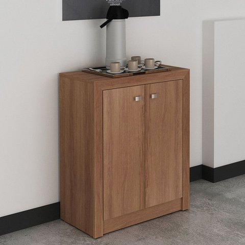 Balcão para Escritório com 2 Portas Me4103 Amêndoa Tecnomobili
