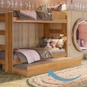 Ver imagem 2 de Cama Auxiliar 100% MDF Solteiro 23CMX188CMX88CM Marrom/Ypê