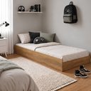 Ver imagem 1 de Cama Auxiliar 100% MDF Solteiro 23CMX188CMX88CM Marrom/Ypê