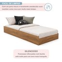 Ver imagem 5 de Cama Auxiliar 100% MDF Solteiro 23CMX188CMX88CM Marrom/Ypê