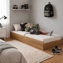 Ver imagem 4 de Cama Auxiliar 100% MDF Solteiro 23CMX188CMX88CM Marrom/Ypê