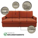 Ver imagem 6 de Sofá-cama Valência Retrátil 4 Lugares Suede Terracota 214cm