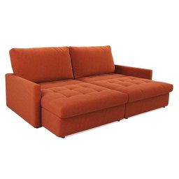 Sofá-cama Valência Retrátil 4 Lugares Suede Terracota 214cm - 5