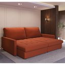 Ver imagem 1 de Sofá-cama Valência Retrátil 4 Lugares Suede Terracota 214cm