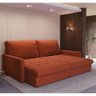 Sofá-cama Valência Retrátil 4 Lugares Suede Terracota 214cm - 1