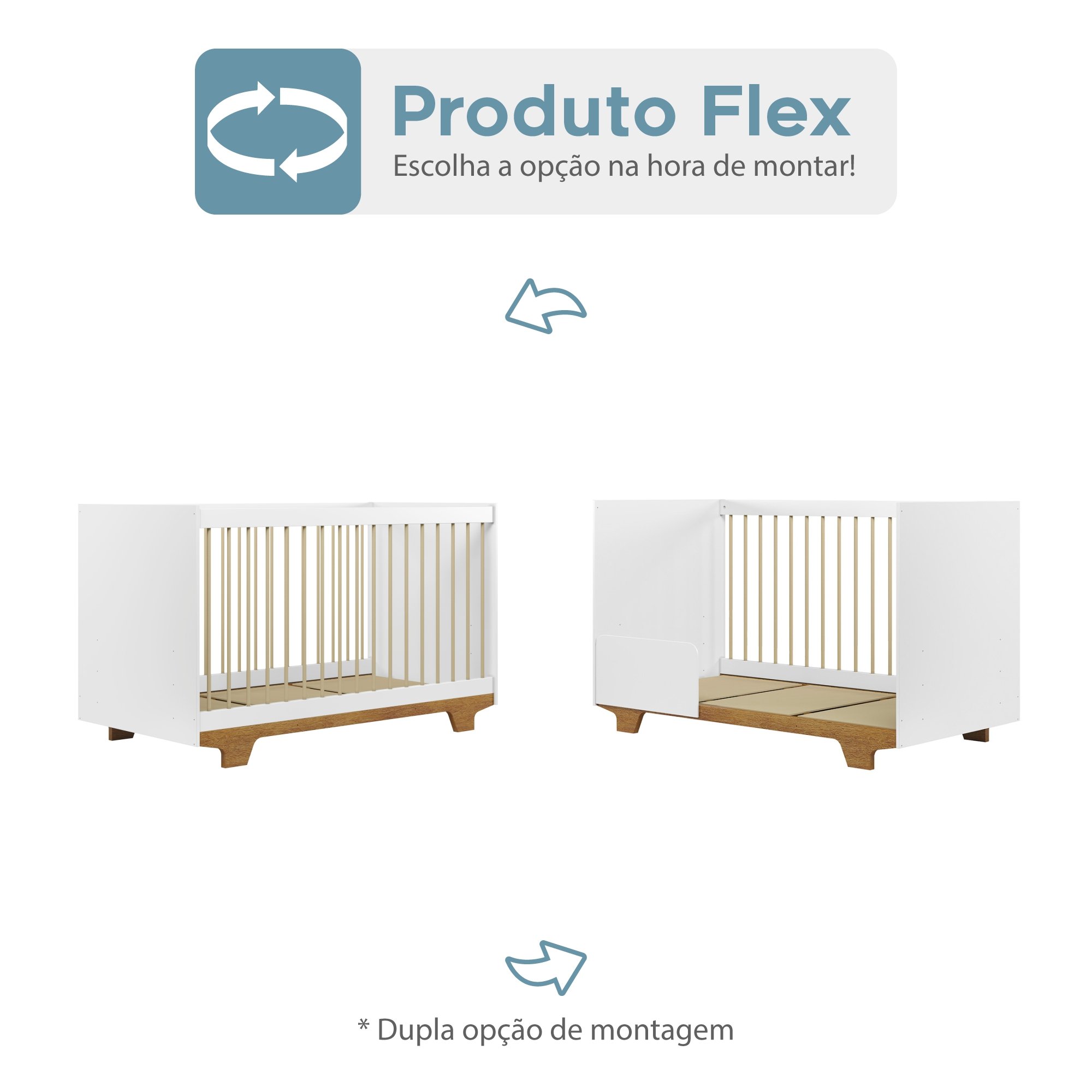 Berço Mini Cama 100% MDF Flocos - 8