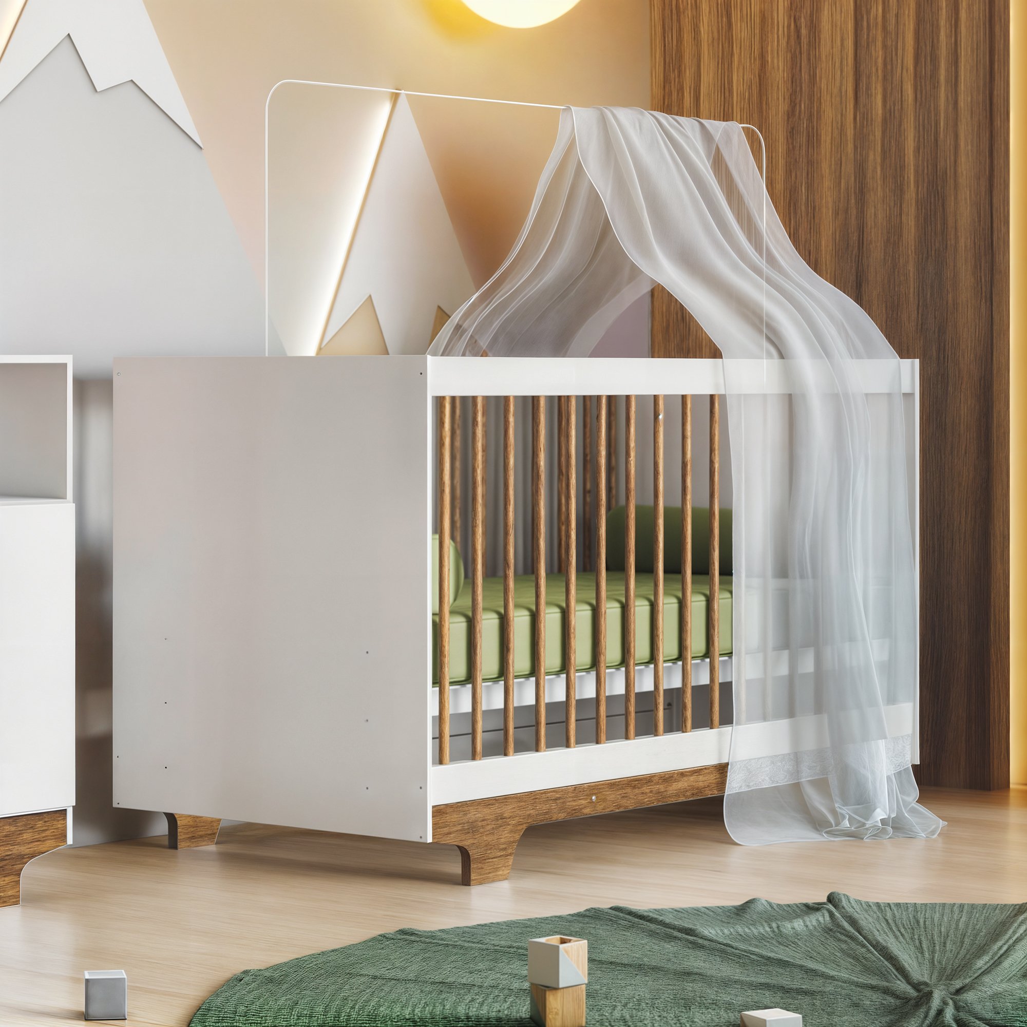 Berço Mini Cama 100% MDF Flocos - 1