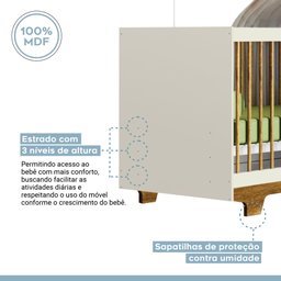 Berço Mini Cama 100% MDF Flocos - 3