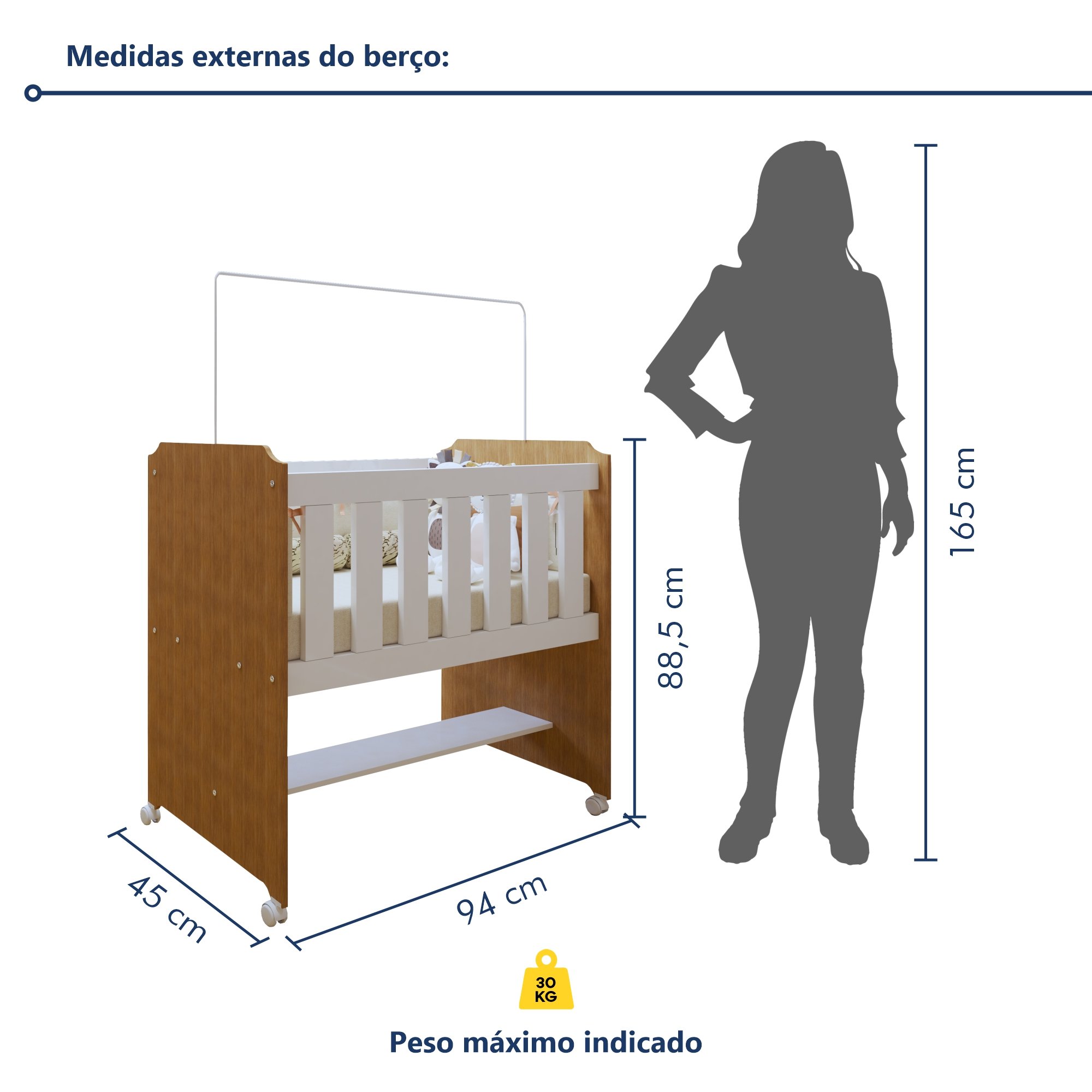 Mini Berço 100% MDF com Colchão Yescasa - 6