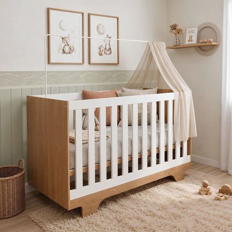 Mini Berço 100% MDF com Colchão Yescasa