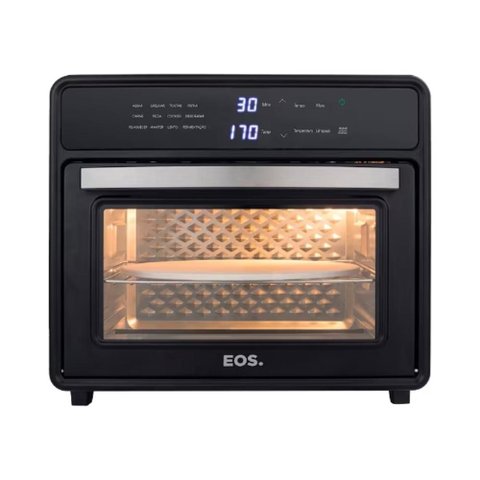 Forno Elétrico Air Fryer Oven Pizza 30L 127V Digital 1600W Preto Eos