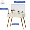 Ver imagem 4 de Penteadeira Camarim Retrô 100% MDF com Espelho e LED Prisma