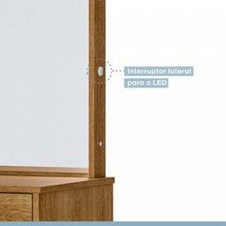 Penteadeira Camarim 100% MDF com Espelho e Led Onix - 7