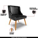 Ver imagem 7 de Kit 4 Cadeiras Decorativas Sala de Jantar Pés Palito de Madeira Firenze Pu Preto Brilho/natural G19