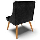 Ver imagem 5 de Kit 4 Cadeiras Decorativas Sala de Jantar Pés Palito de Madeira Firenze Pu Preto Brilho/natural G19