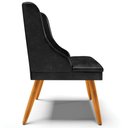 Ver imagem 2 de Kit 4 Cadeiras Decorativas Sala de Jantar Pés Palito de Madeira Firenze Pu Preto Brilho/natural G19