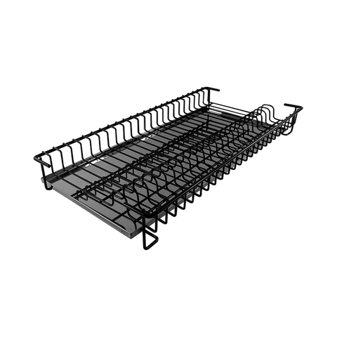 Escorredor de Embutir Preto com Bandeja Inox Jomer 2478 - 23 Pratos 570 X 70 X 300 Mm