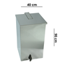 Lixeira Quadrada Pedal 120l de Aço Inox - 3