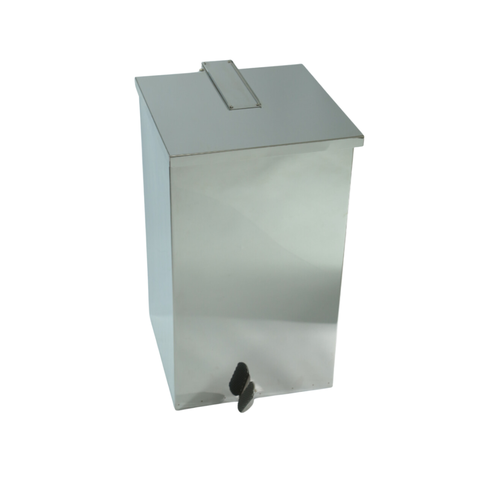 Lixeira Quadrada Pedal 120l de Aço Inox