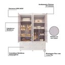 Ver imagem 4 de Dormitório Infantil Elô Guarda Roupa, Cômoda e Berço Branco Brilho com Colchão Supreme - Mó