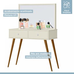 Penteadeira Camarim Retrô 100% MDF com Espelho Prisma - 5 Penteadeira Camarim Retrô 100% MDF com Espelho Prisma - 5