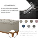 Ver imagem 5 de Recamier Baú Dubai Linho Palha Queen 1,50m Estofado Base Madeira