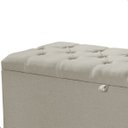 Ver imagem 3 de Recamier Baú Dubai Linho Palha Queen 1,50m Estofado Base Madeira