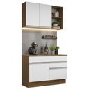 Ver imagem 3 de Armário de Cozinha Compacta 120cm Rustic/Branco Glamy Madesa 08