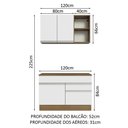 Ver imagem 4 de Armário de Cozinha Compacta 120cm Rustic/Branco Glamy Madesa 08
