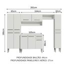 Ver imagem 4 de Armário de Cozinha Completa 261cm Branco Emilly Hit Madesa