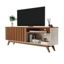 Ver imagem 1 de Rack para Tv até 65 Polegadas Ripado Off White Freijó Buriti