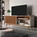 Ver imagem 2 de Rack para Tv até 65 Polegadas Ripado Off White Freijó Buriti