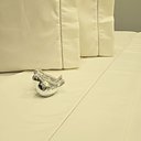 Ver imagem 3 de Jogo de Cama Casal 400 Fios Marfim Ponto Palito 4 Peças Casa Dona