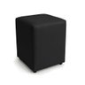 Puff Sala Decorativo Quadrado Lucca Base Fixa Sintético Preto G02 - D'rossi - 2