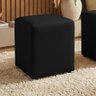 Puff Sala Decorativo Quadrado Lucca Base Fixa Sintético Preto G02 - D'rossi - 1