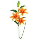 Ver imagem 2 de Haste Lírio Permanente 3D Silicone Laranja 100cm com 3 Flores e 1 Botão