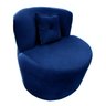 Poltrona Decorativa Orgânica Sala Recepção Suede Azul Marinho + Almofada - 4