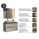 Ver imagem 6 de Gabinete para Banheiro com Cuba e Espelho 100cm Toronto Yescasa