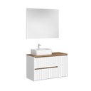 Ver imagem 2 de Gabinete para Banheiro com Cuba e Espelho 100cm Toronto Yescasa Branco/Carvalho